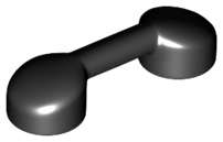 Lego (N) ~ Bar 1 x 3 with 2 Stud Receptacles (Radio Handle / Telephone Handset) ~ [Black]