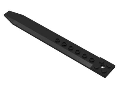 Lego NEW - Plate Modified 2 x 16 with Angled Side Extensions and Axle Hole (RotorBlade)~ [Black]