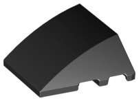 Lego (N) ~ Wedge 4 x 3 Triple Curved No Studs ~ [Black]