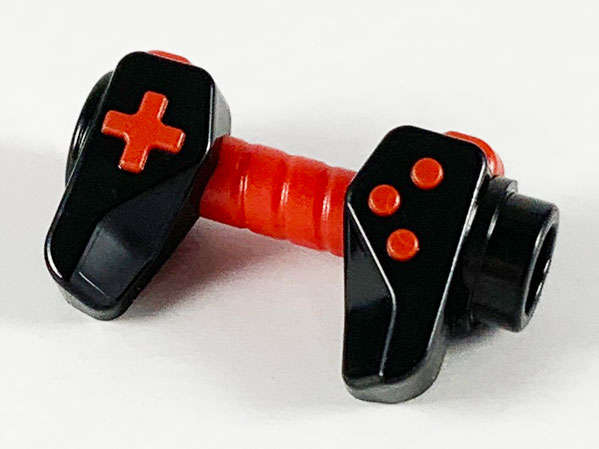 Lego (U) ~ Minifigure Utensil Game Controller Holes on Sides for Bar with Molded Red Butt ~ [Black]