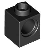 Lego (U) ~ Technic Brick 1 x 1 with Hole ~ [Black]