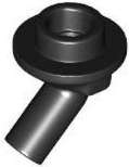 Lego (N) ~ Bar 1L with Angled Hollow Stud ~ [Black]