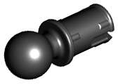 Lego (N) ~ Technic Pin with Friction Ridges and Tow Ball (Undetermined Type) ~ [Black]