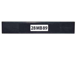 Lego (U) ~ Tile 1 x 6 with '28MB89' Pattern (Sticker) - Set 10937 ~ [Black]