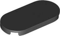 Lego (N) ~ Tile Round 2 x 4 Oval ~ [Black]