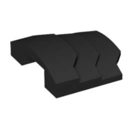 Lego (N) ~ Wedge 4 x 3 Stepped No Studs ~ [Black]