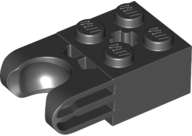 Lego (N) ~ Technic Brick Modified 2 x 2 with Ball Socket and Axle Hole - Straight Forks wi ~ [Black]