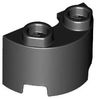 Lego (N) ~ Cylinder Half 1 x 2 x 1 ~ [Black]