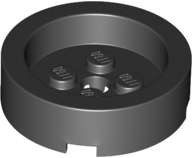 Lego (N) ~ Brick Round 4 x 4 with Recessed Center and Hole ~ [Black]