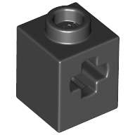 Lego (N) ~ Technic Brick 1 x 1 with Axle Hole ~ [Black]