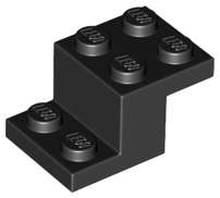 Lego (N) ~ Bracket 3 x 2 x 1 1/3 with Bottom Stud Holder ~ [Black]