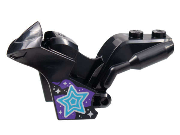 Lego (N) ~ Motorcycle Fairing Stuntz Sport Bike Tapered Front with Medium Azure Dark Pink  ~ [Black]