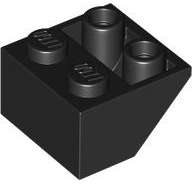 Lego (N) ~ Slope Inverted 45 2 x 2 with Hollow Round Bottom Tube ~ [Black]