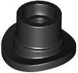 Lego (N) ~ Minifigure Top Hat with Small Pin and Open Top ~ [Black]