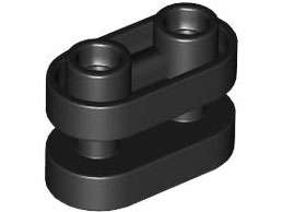 Lego (N) ~ Brick Round 1 x 2 with Hollow Studs and Open Center with Bars ~ [Black]