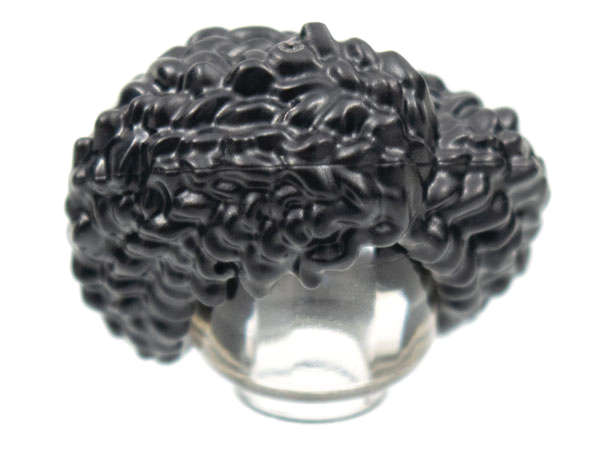 Lego (N) ~ Minifigure Hair Female Coiled Parted Wash and Go ~ [Black]