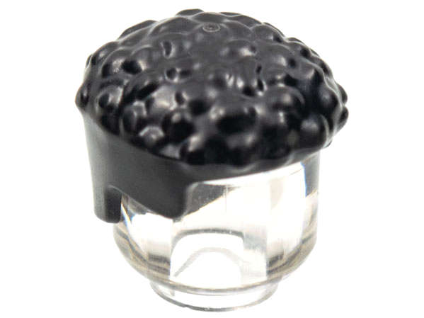 Lego (N) ~ Minifigure Hair Male Coiled with Straight Sides ~ [Black]