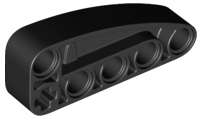 Lego (N) ~ Technic Liftarm Modified L-Shape Quarter Ellipse Thick 2 x 5 ~ [Black]