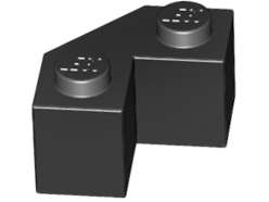 Lego (U) ~ Brick Modified Facet 2 x 2 ~ [Black]