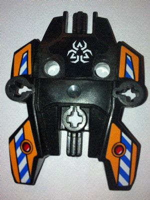 Lego (U) ~ Hero Factory Shield Type 1 with Rotor and Blue and White Danger Stripes on Ora ~ [Black]
