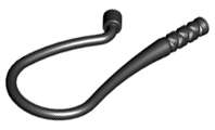 Lego (N) ~ Minifigure Weapon Whip Bent Flexible ~ [Black]