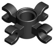 Lego (N) ~ Technic Pin Connector Round with 4 Clips (Horizontal Grip) ~ [Black]
