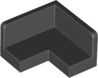 Lego (N) ~ Panel 2 x 2 x 1 Corner ~ [Black]