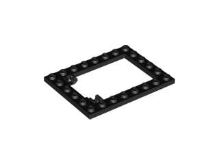 Lego (N) ~ Plate Modified 6 x 8 Trap Door Frame Horizontal (Long Pin Holders) ~ [Black]