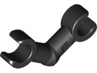 Lego (N) ~ Arm Skeleton Bent with Clips (Horizontal Grip) ~ [Black]