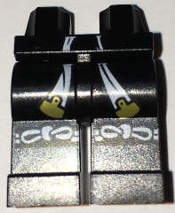 Lego (N) ~ Hips and Legs with White and Gold Sash Ends and White Knotted Knee Straps Patte ~ [Black]