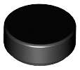 Lego (N) ~ Tile Round 1 x 1 ~ [Black]