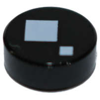 Lego (N) ~ Tile Round 1 x 1 with 2 White Squares Pattern (BrickHeadz Standard Eye) ~ [Black]