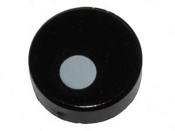 Lego (N) ~ Tile Round 1 x 1 with Small White Circle / Eye Pupil Offset Pattern ~ [Black]