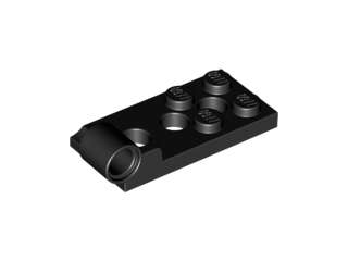 Lego (N) ~ Hinge Plate 2 x 4 with Pin Hole and 3 Holes - Bottom ~ [Black]