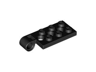 Lego (N) ~ Hinge Plate 2 x 4 with Pin Hole and 3 Holes - Top ~ [Black]