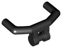 Lego (N) ~ Minifigure Utensil Handlebars with Angular Handles ~ [Black]