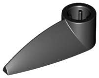 Lego (N) ~ Bionicle 1 x 3 Tooth with Axle Hole (Bohrok Eye) ~ [Black]