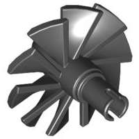 Lego (U) ~ Engine Large Center 10 Blades ~ [Black]
