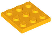Lego (N) ~ Plate 3 x 3 ~ [Bright Light Orange]