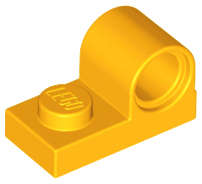 Lego (N) ~ Plate Modified 1 x 2 with Pin Hole on Top ~ [Bright Light Orange]