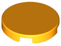 Lego (N) ~ Tile Round 2 x 2 with Bottom Stud Holder ~ [Bright Light Orange]