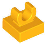 Lego (N) ~ Tile Modified 1 x 1 with Open O Clip ~ [Bright Light Orange]
