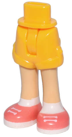 Lego (N) ~ Mini Doll Hips and Shorts Folded Hem with Molded Medium Tan Legs  ~ [Bright Light Orange]