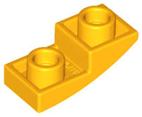 Lego (N) ~ Slope Curved 2 x 1 x 2/3 Inverted ~ [Bright Light Orange]