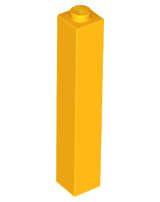Lego (N) ~ Brick 1 x 1 x 5 - Solid Stud ~ [Bright Light Orange]