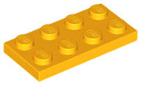 Lego (N) ~ Plate 2 x 4 ~ [Bright Light Orange]