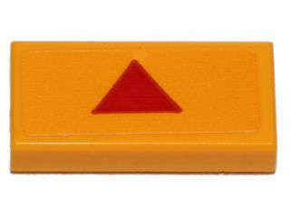 Lego (U) ~ Tile 1 x 2 with Red Triangle Pattern (Sticker) - Set 75170 ~ [Bright Light Orange]