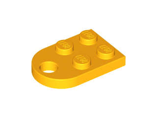 Lego (N) ~ Plate Modified 2 x 3 with Hole ~ [Bright Light Orange]