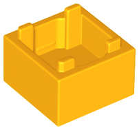 Lego (N) ~ Container Box 2 x 2 x 1 - Top Opening with Flat Inner Bottom ~ [Bright Light Orange]