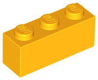Lego (N) ~ Brick 1 x 3 ~ [Bright Light Orange]